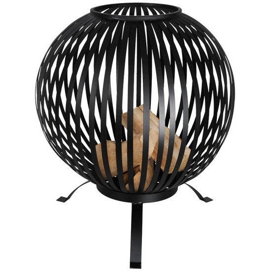 Vuurkorf bal strepen laser zwart Esschert Design