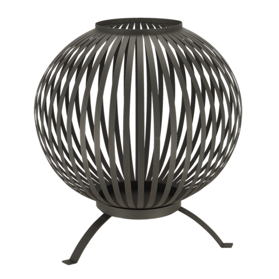 Vuurkorf bal strepen laser zwart Esschert Design