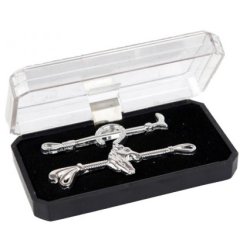 Plastronspeld hoefijzer/paardenhoofd zilver