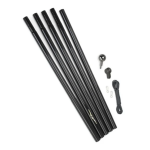 Fairybell deelbare vlaggenmast zwart 800cm