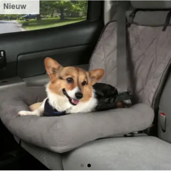 Hondenzitje small car cuddler grijs