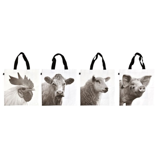 Tas boerderijdieren zwart/wit Tas boerderijdieren zwart/wit