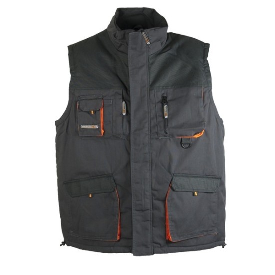 Terrax bodywarmer antraciet/oranje