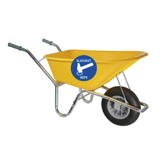 Bouwkruiwagen 100L geel