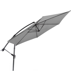 Zweefparasol Gemini grijs 3 meter