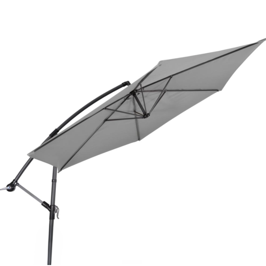 Zweefparasol Gemini grijs 3 meter