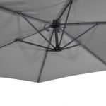 Zweefparasol Gemini grijs 3 meter