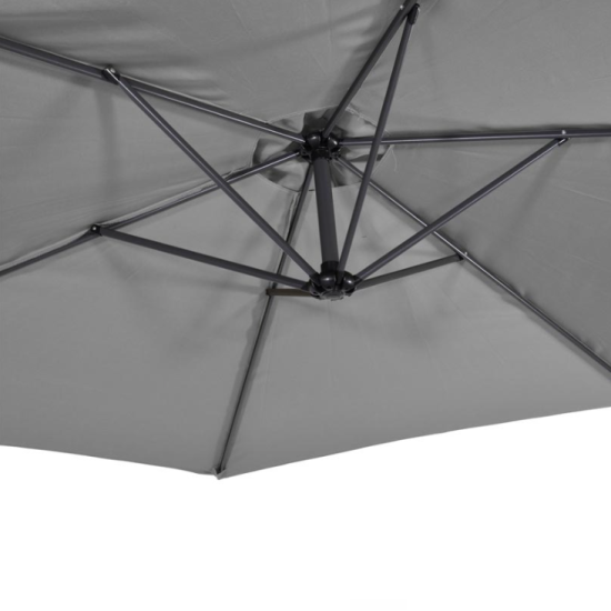 Zweefparasol Gemini grijs 3 meter