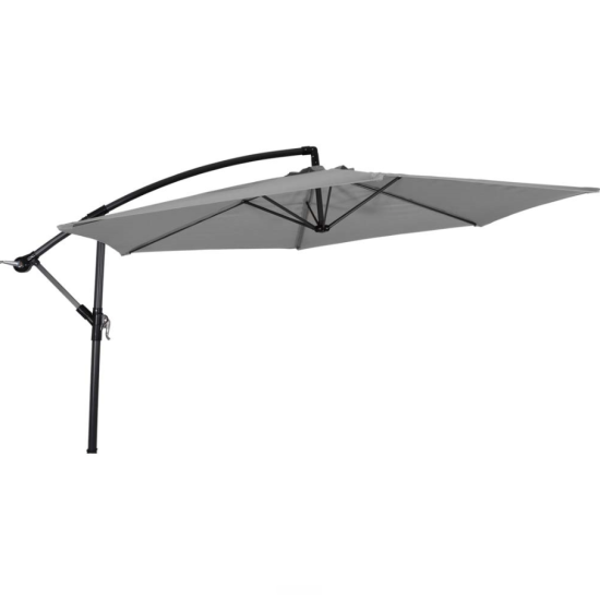 Zweefparasol Gemini grijs 3 meter