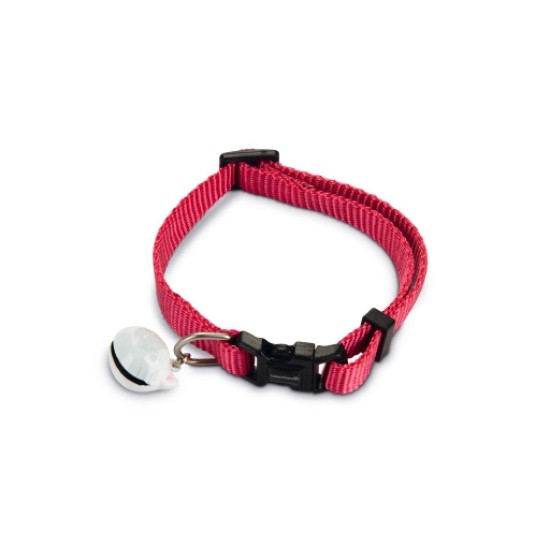 Beeztees nylon kattenhalsband uni roze 20-30cm 10mm
