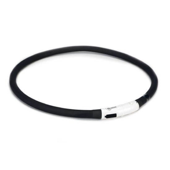 Safety gear lichtgevende hondenhalsband met dogini USB zwart 70CM