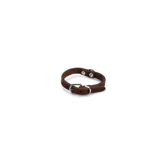 Beeztees lederen halsband bruin 27x10