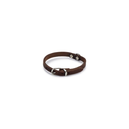 Beeztees lederen halsband bruin 32x10