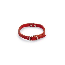 Beeztees lederen halsband rood 37x12