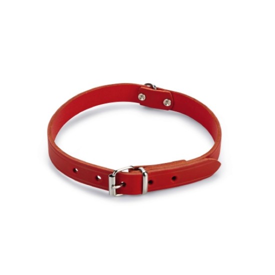 Beeztees lederen halsband rood 57x20