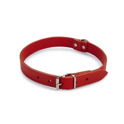 Lederen hondenhalsband rood 62x25