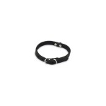 Beeztees lederen halsband zwart 37x12