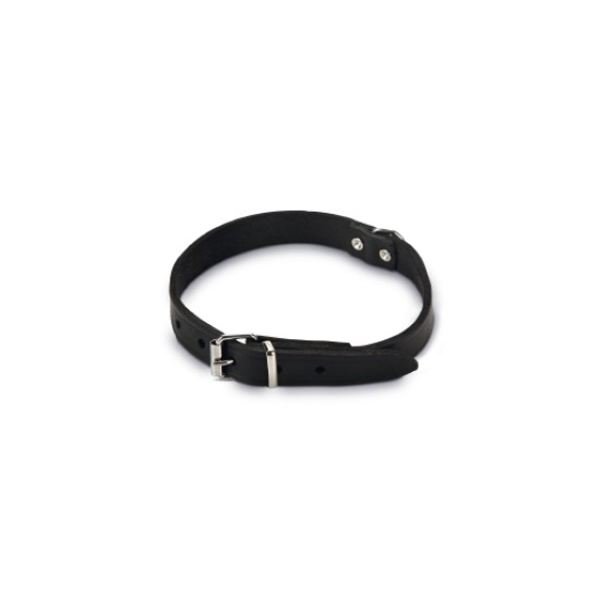 Beeztees lederen halsband zwart 52x20