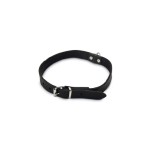 Beeztees lederen halsband zwart 57x20