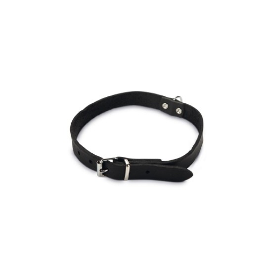 Beeztees lederen halsband zwart 57x20