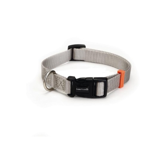 Nylon halsband uni lichtgrijs 26-40X15