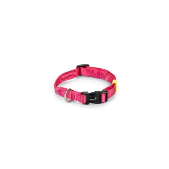 Beeztees nylon halsband uni roze 26-40X15