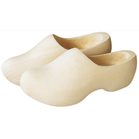 Houten klompen peppel wit geschuurd 15CM (maat 24)