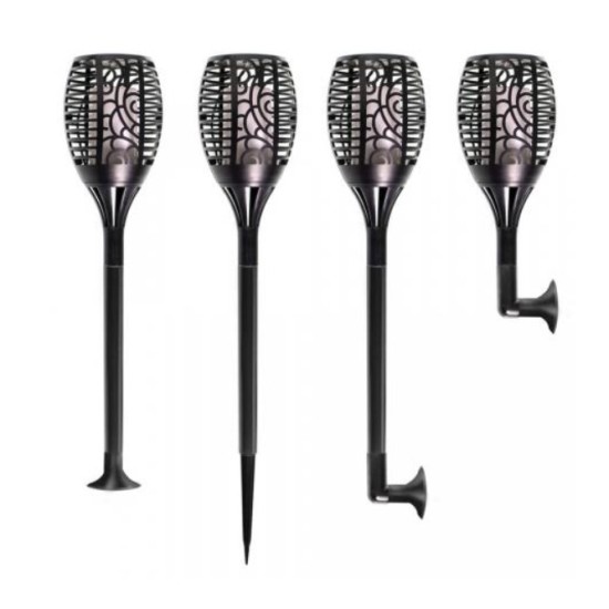Led's Light solar tuinfakkel zwart