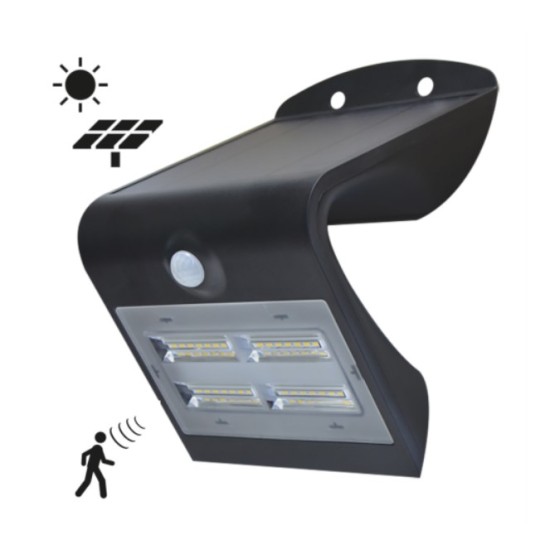 Led's Light led solar lamp met sensor zwart