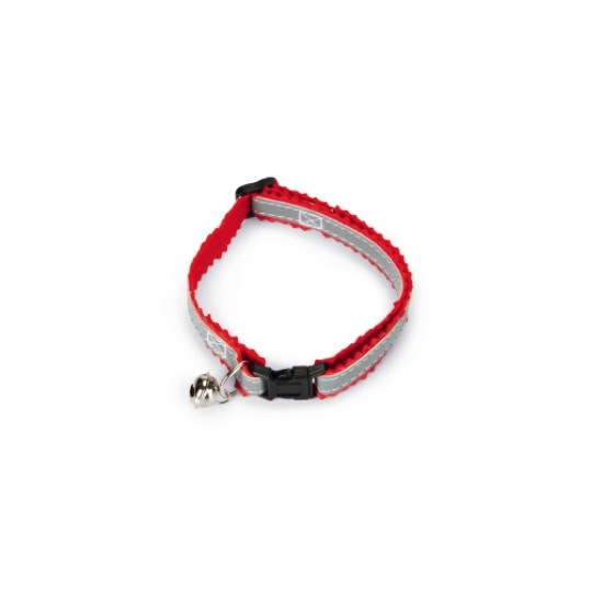 Beeztees reflecterend kattenbandje grijs/rood