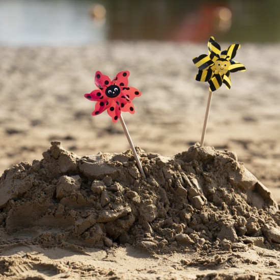 Windmolen bij of lieveheersbeestje