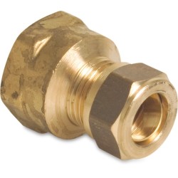 Bonfix Overgangssok messing 15 mm x 1/2" knel x binnendraad KIWA/GASTEC