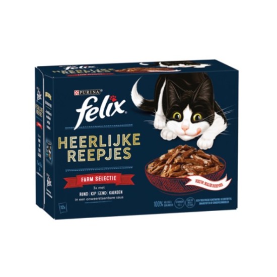 Felix Heerlijke Reepjes Farm selectie 12x 80gr