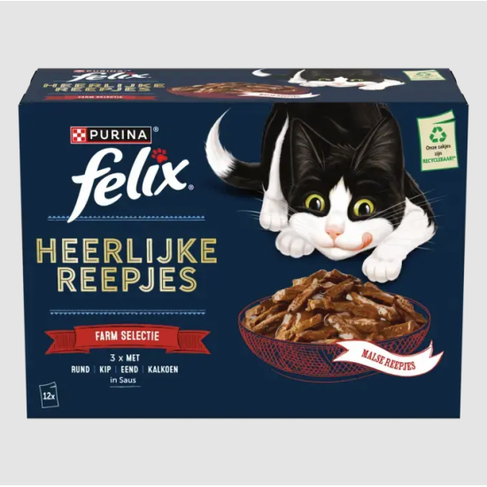 Felix Heerlijke Reepjes Farm selectie 12x 80gr