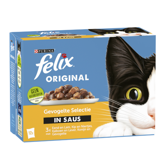 Felix Original Gevogelte selectie in saus 12x 85gr