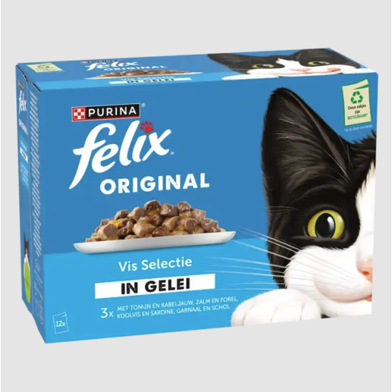 Felix Original Vis Selectie in gelei 12x 85gr Felix Original Vis Selectie in gelei 12x 85gr