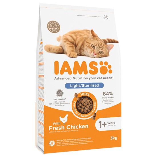 IAMS kattenvoer Adult Sterilised kip 3kg