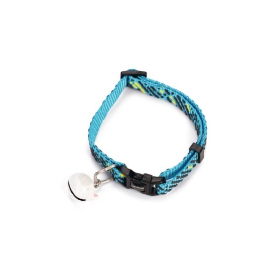 Beeztees nylon kattenhalsband Memphis l.blauw 20-30cm 10mm
