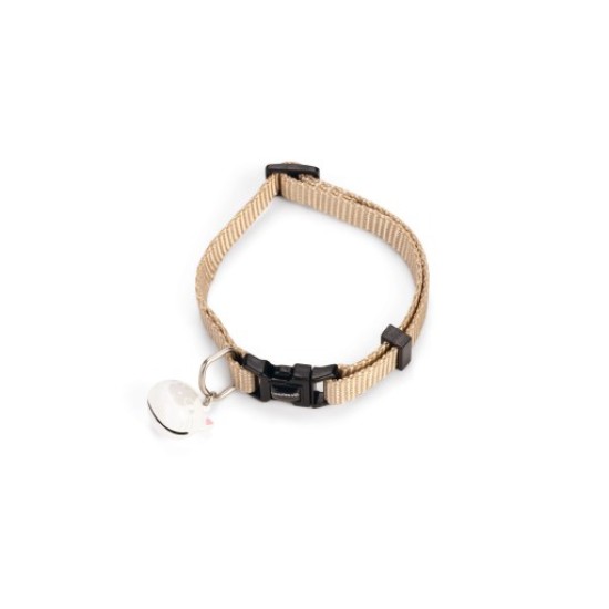 nylon kattenhalsband uni beige 20-30cm 10mm
