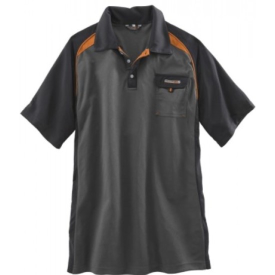 Poloshirt 3817 Terratrend antraciet/zwart/oranje