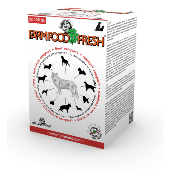 Farm food fresh rundvlees compleet 2X400GR (diepvries) Farm food fresh rundvlees compleet 2X400GR (diepvries)