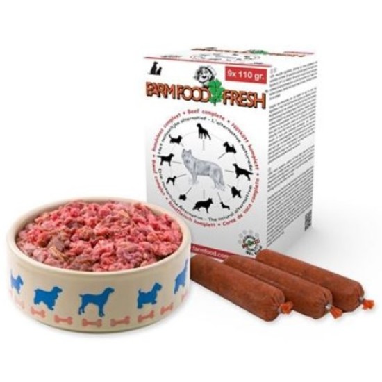 Farm food fresh rundvlees compleet 9X110GR (diepvries)