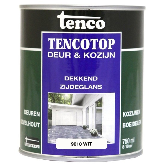 TencoTop Deur en Kozijn dekkend zijdeglans wit 750ml
