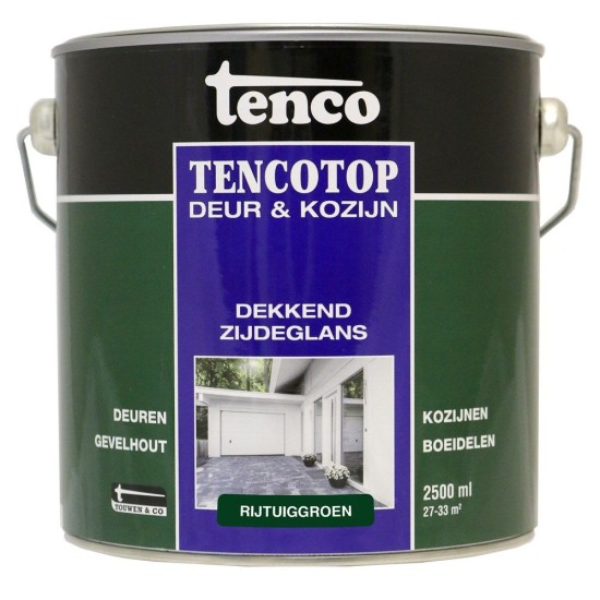 TencoTop Deur en Kozijn dekkend zijdeglans rijtuigengroen 2,5 liter