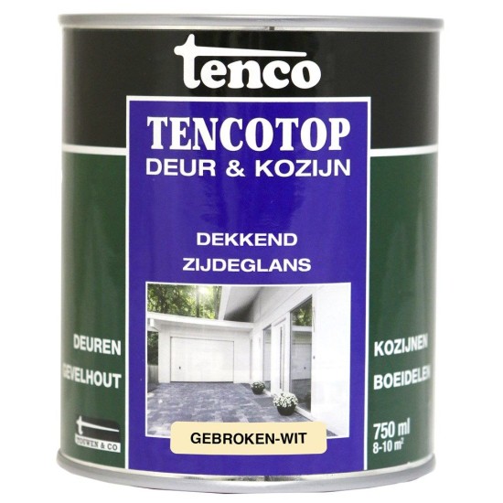 TencoTop Deur en Kozijn dekkend zijdeglans gebroken wit 750ml
