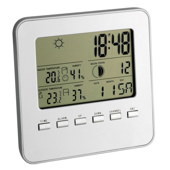 Weerstation Quadro zilver