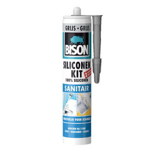 Bison siliconenkit sanitair grijs 300ml