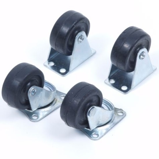 Bokwielen en zwenkwielen zwart 40mm