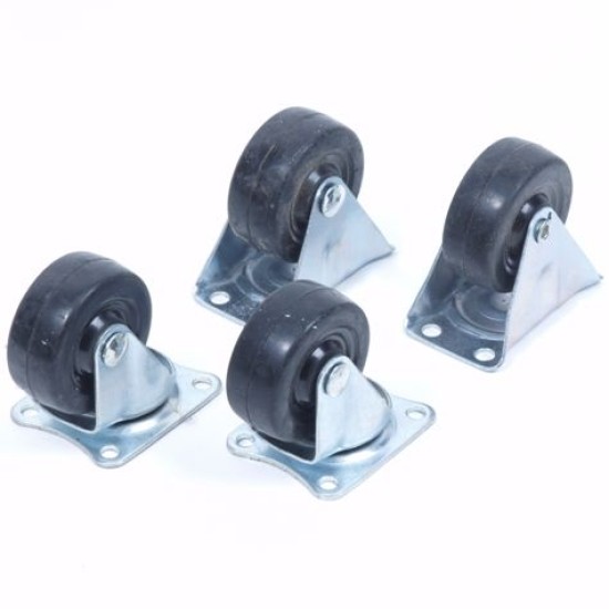 Bokwielen en zwenkwielen zwart 50mm