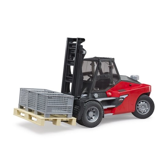 Bruder Linde HT160 met pallet en 3 pallet boxen